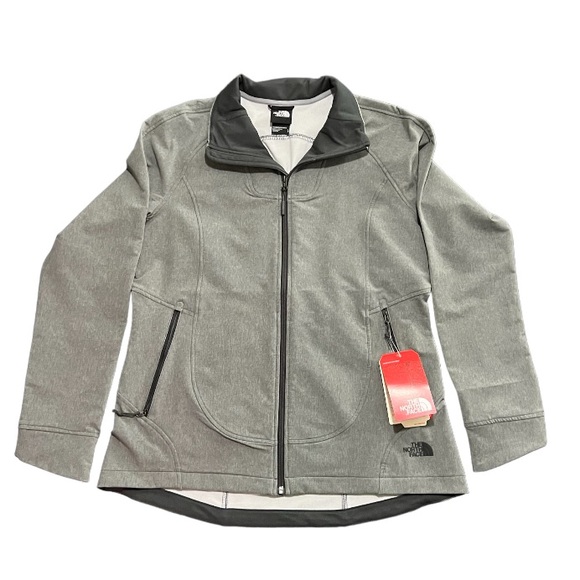 🆕 The North Face Ladies Tech Stretch Soft Shell Jacket - Medium Heather Grey - Picture 13 of 13